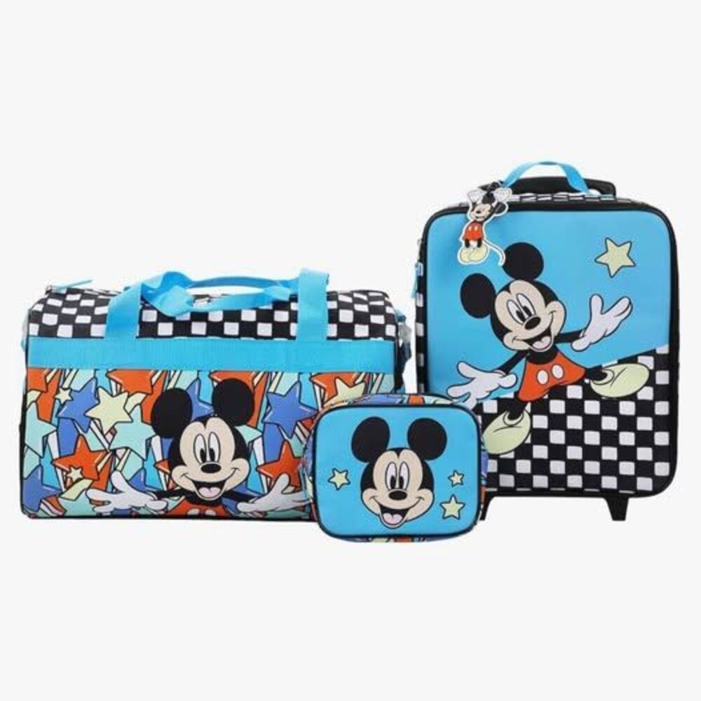 Disney Mickey Mouse Polka Dots Youth 4-Piece Travel Set Carry on Luggage
